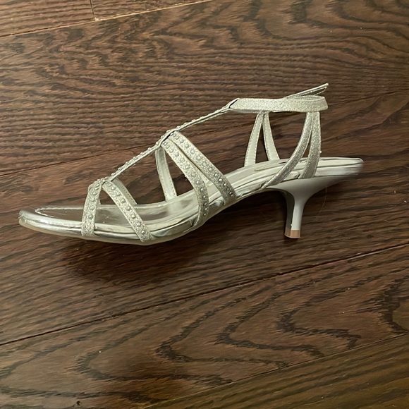 Silvery Sparkly Short Heels - Picture 2 of 5